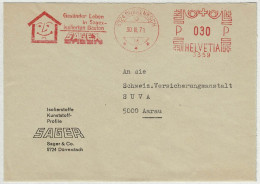 Schweiz 1971, Brief Freistempel / EMA / Meterstamp Sagex Dürrenäsch - Aarau, Bau, Wärmedämmung - Sonstige & Ohne Zuordnung