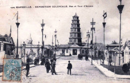 13 - MARSEILLE   -   Exposition Coloniale -  Rue Et Tour D'Annam - Kolonialausstellungen 1906 - 1922