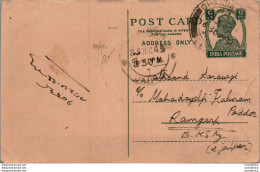 India Postal Stationery George VI 9p To Ramgarh - Postcards