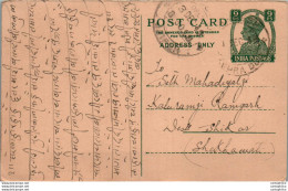 India Postal Stationery George VI 9p - Postcards