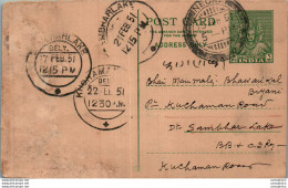 India Postal Stationery 9p To Sambhar Lake - Postcards