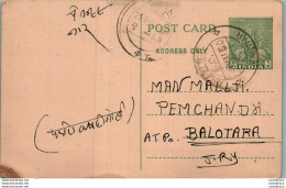 India Postal Stationery 9p To Balotra - Postcards