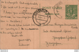 India Postal Stationery 9p Gangapur Cds - Postcards