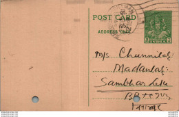 India Postal Stationery 9p To Sambhar Lake - Postcards