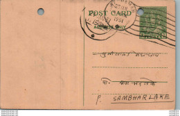 India Postal Stationery 9p To Sambhar Lake - Postcards