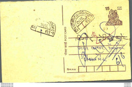 India Postal Stationery Tiger 15 Girdikot Cds - Ansichtskarten