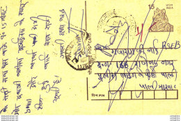 India Postal Stationery Tiger 15 - Ansichtskarten