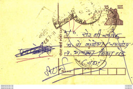 India Postal Stationery Tiger 15 - Ansichtskarten