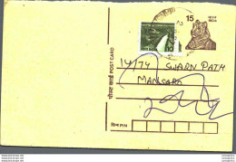 India Postal Stationery Tiger 15 - Ansichtskarten