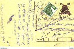 India Postal Stationery Tiger 15 - Ansichtskarten