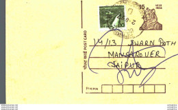 India Postal Stationery Tiger 15 To Jaipur - Ansichtskarten