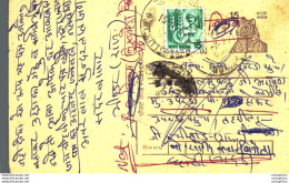 India Postal Stationery Tiger 15 - Ansichtskarten