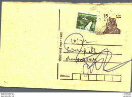 India Postal Stationery Tiger 15 - Ansichtskarten