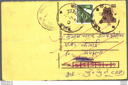 India Postal Stationery Tiger 15 - Ansichtskarten