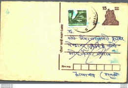 India Postal Stationery Tiger 15 - Ansichtskarten