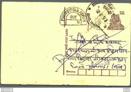 India Postal Stationery Tiger 15 Bhilwara Cds - Ansichtskarten