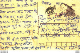 India Postal Stationery Tiger 15 - Ansichtskarten