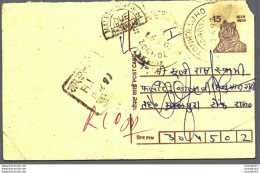 India Postal Stationery Tiger 15 Jaipur Cds - Ansichtskarten