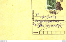 India Postal Stationery Tiger 15 - Ansichtskarten