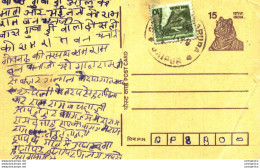 India Postal Stationery Tiger 15 Jaipur Cds - Ansichtskarten