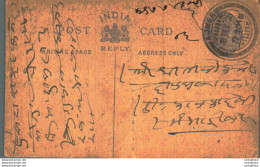 India Postal Stationery George V 1/4A Ajmer Cds - Cartoline Postali