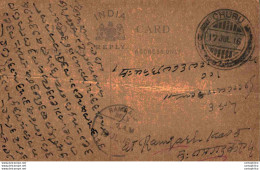 India Postal Stationery George V 1/4A Ramgarh Cds Churu Cds - Cartes Postales