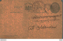 India Postal Stationery George V 1/4A - Cartes Postales