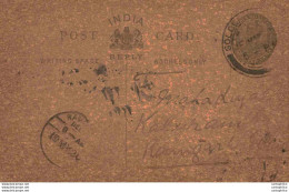 India Postal Stationery George V 1/4A Ramgarh Cds - Cartoline Postali