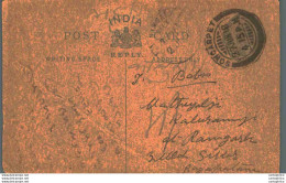 India Postal Stationery George V 1/4A Sowcarpet Cds Ramgarh Cds Dalooram Jayanarayan - Cartoline Postali