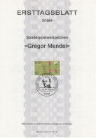 Germany Deutschland 1984-03 Gregor Mendel, Biologist Meteorologist Mathematician, Canceled In Bonn - 1981-1990