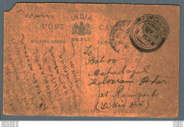 India Postal Stationery George V 1/4A To Ramgarh Dalooram Jayanarayan Kazadewal - Postcards