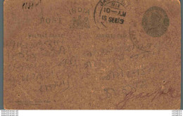 India Postal Stationery George V 1/4A To Jaipur - Cartes Postales