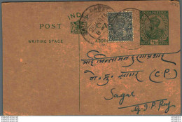 India Postal Stationery George V 1/2A Sitapur - Postales