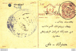 '"''India Postal Stationery 8p Nizam''''s Dominions''"' - Cartes Postales