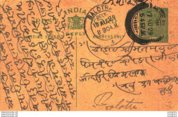 India Postal Stationery George V 1/2A Balotra Cds - Cartes Postales