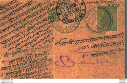 India Postal Stationery George V 1/2A Kalbadevi Bombay Cds Lohawat Cds - Postales