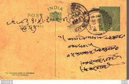 India Postal Stationery George V 1/2A Kalbadevi Bombay Cds Jodhpur Cds - Ansichtskarten