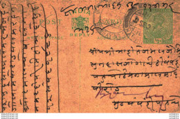 India Postal Stationery George V 1/2A Kalbadevi Bombay Cds - Ansichtskarten