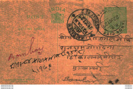 India Postal Stationery George V 1/2A Kalbadevi Bombay Cds - Ansichtskarten