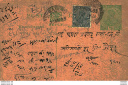 India Postal Stationery George V 1/2A - Cartes Postales