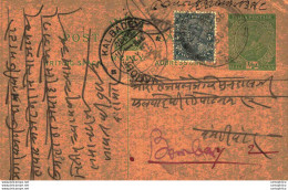 India Postal Stationery George V 1/2A Kalbadevi Cds - Postkaarten