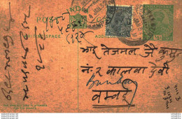 India Postal Stationery George V 1/2A - Postkaarten