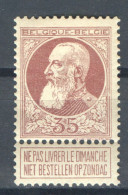 België OCB77 X Cote €37 (2 Scans) - 1905 Breiter Bart