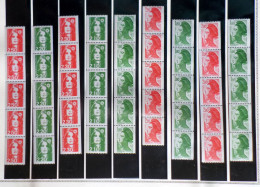 9 Bandes De 5 Timbres - Liberté Et Bicentenaire ( N°  Rouge Sur 1 Timbre De Chaque Bande) - Unused Stamps