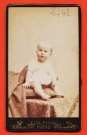 10480 / ⭐ Maurice DUVAL ◉  Photo CDV 1880s PARIS V ◉ Bébé ◉ Photographie Eugene PIROU 5 Boulevard SAINT-GERMAIN - Identifizierten Personen