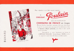 10151 ● Chocolat POULAIN Série Chansons De FRANCE En Images UN GAMIN De PARIS Buvard-Blotter - Kakao & Schokolade