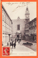 10337 ● PERPIGNAN (66) Cathédrale SAINT-JEAN St Place Fontaine 1907 à Elisa BOUTET Chez GARIDOU Port-Vendres NEURDEIN - Perpignan