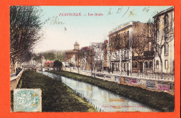10345 ● PERPIGNAN (66) Les QUAIS 1906 à Marius BOUTET Rue Benard Paris / GRAND BAZAR N.G - Perpignan