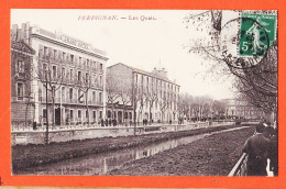 10354 ● PERPIGNAN (66) GRAND HOTEL Les Quais 1914 à Marius BOUTET Mercerie Port-Vendres -Grand Bazar Nouvelles Galeries - Perpignan