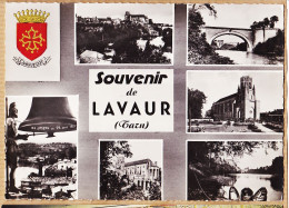 10230 ● Etat Parfait LAVAUR Tarn Souvenir De ...Multivue Blason LANGUEDOC 1950s Photographie Veritable COMBIER  - Lavaur